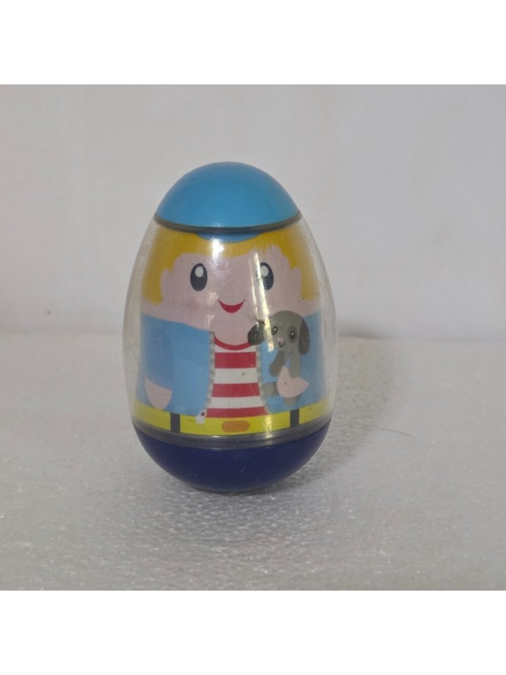 Hasbro Weeble Wooble 2009 Boy with Gray Dog 3"
